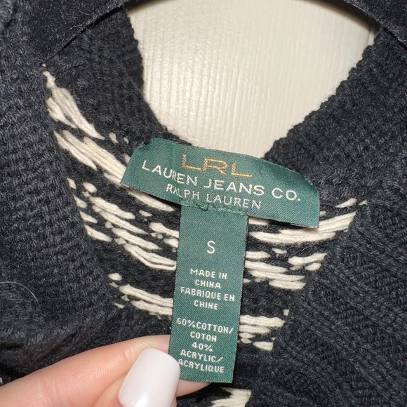 Ralph Lauren Jeans Co Fair Isle Hooded Toggle button long Cardigan S fall winter - Picture 4 of 9